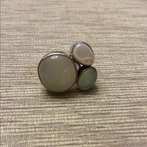 Silpada Silver Ring with White and Gray Stones